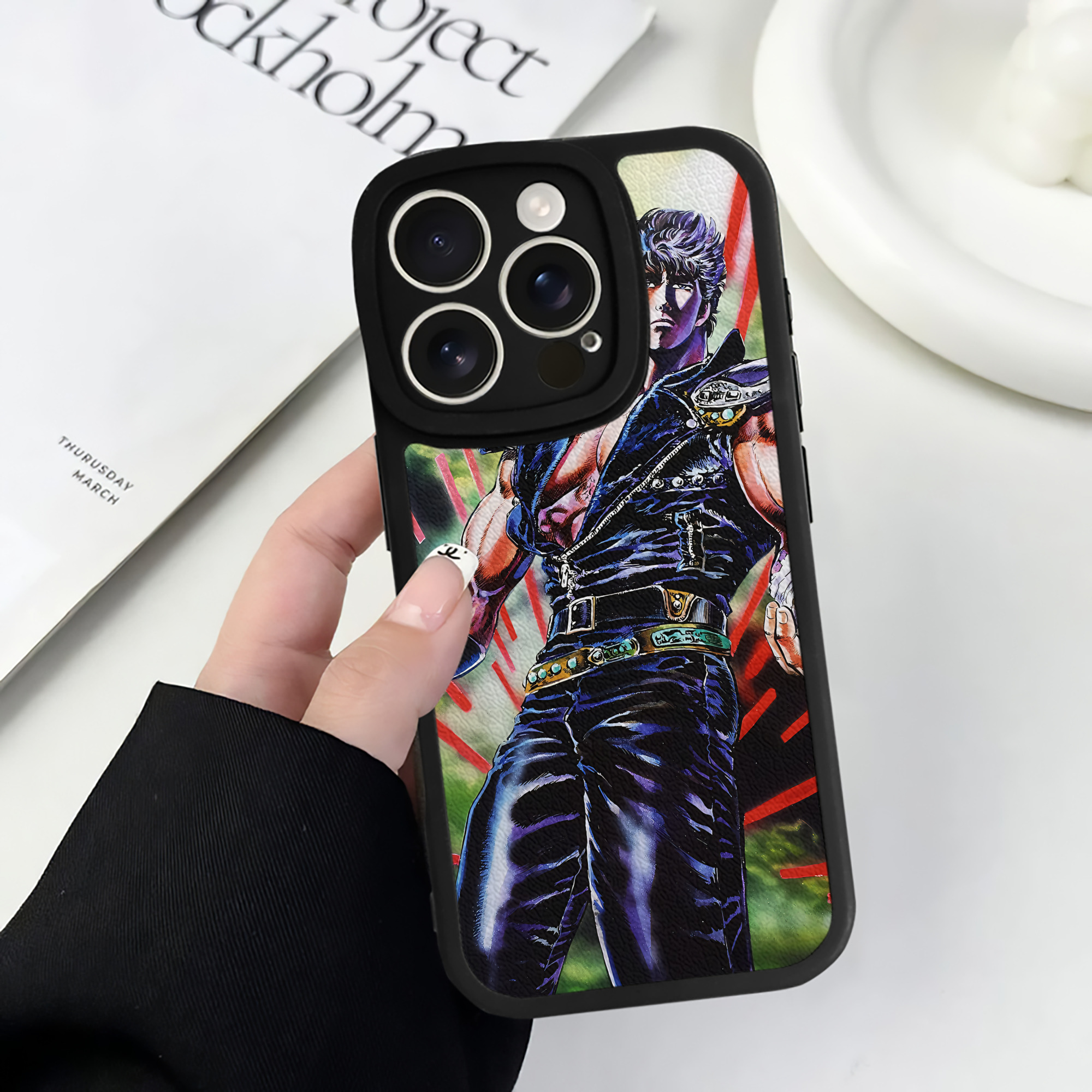 （画像用） 北斗の拳 Fist of the North Star 【iPhone 16シリーズ対応】シリコンスマホケース（レザー調） 材質：シリコン